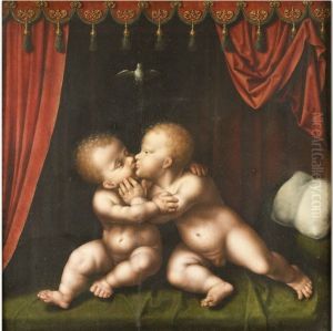 Christus en Johannes de Doper als kinderen by Joos Van Cleve