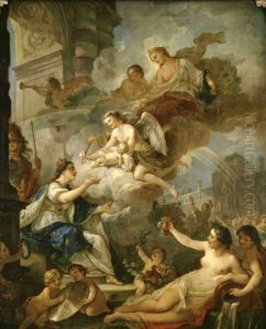 Allegory of the Birth of Marie-Zephyrine of France, daughter of Louis of France by Charles-Joseph Natoire