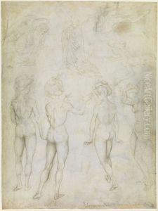 Four Studies of a Female Nude, an Annunciation and Two Studies of a Woman Swimming