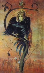 Gamayun the prophetic bird by Viktor Vasnetsov