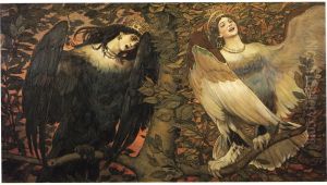 Sirin i Alkonost. Pticy radosti i pecali. by Viktor Vasnetsov