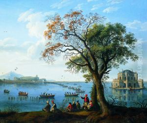 Ferdinand IV hunting for coots on Lake Fusaro by Jacob Philipp Hackert