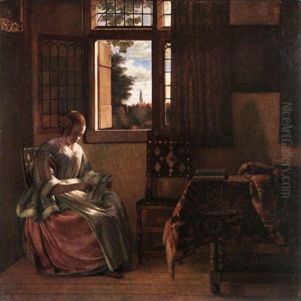 Woman Reading a Letter - view 1