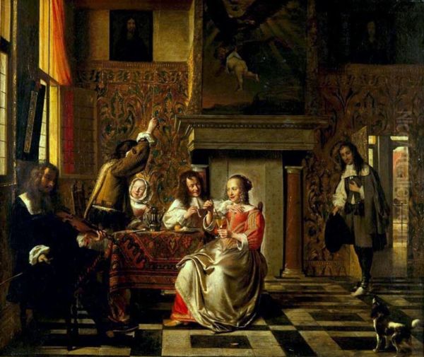 Merry company in an interior - view 1