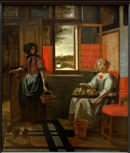 A Woman with a Serving Girl - view 1