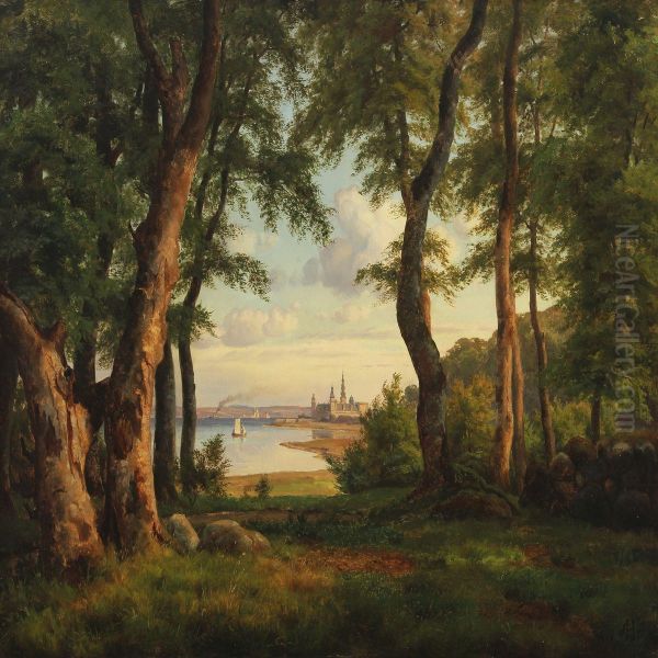 Forest Glade With A View To Kronborg Castle - view 1