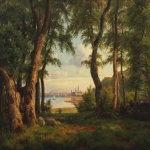 Forest Glade With A View To Kronborg Castle by Carsten Henrichsen