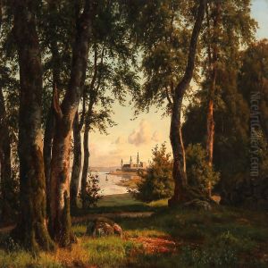 Forest Glade With A View To Kronborg Castle by Carsten Henrichsen