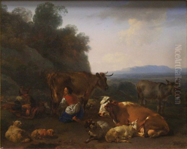 Bergers et troupeau - view 1