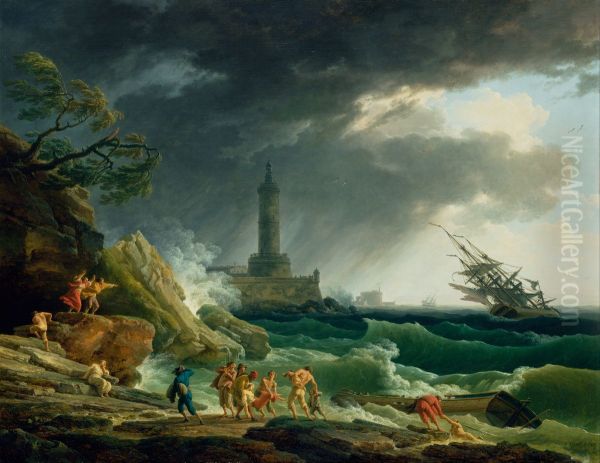 A Storm on a Mediterranean Coast - view 1