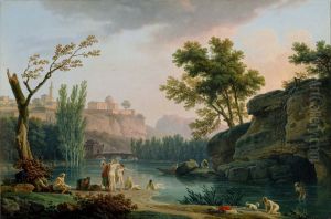 Summer Evening, Landscape in Italy by Joseph Vernet