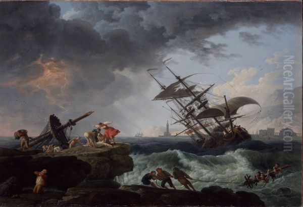 A Shipwreck on a Rocky Coast - view 1