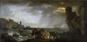 Marine, le soir ou la tempete