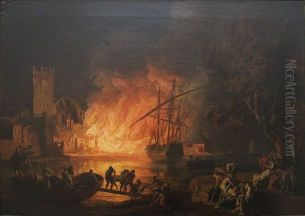 Fire on the Tiber - view 1