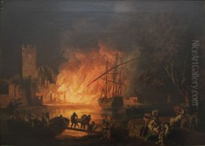 Fire on the Tiber by Joseph Vernet