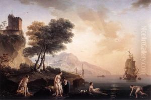 Girls Bathing at the Seaside by Joseph Vernet