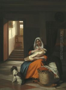 Mother Nursing Her Child by Pieter De Hooch