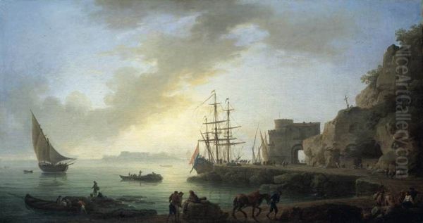 Mediterranean Port at Dawn - view 1