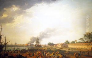 View of Rochefort Harbor, from the Magasin des Colonies by Joseph Vernet