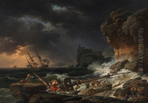 Shipwreck in a thunderstorm - view 1