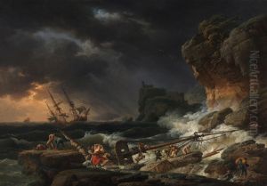 Shipwreck in a thunderstorm by Joseph Vernet