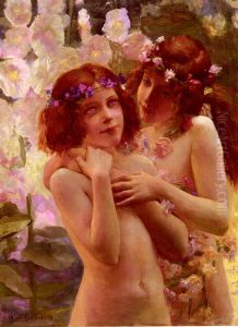 Two Children with Crowns of Flowers