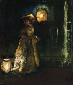 Girl_with_Japanese_Lanterns by Everett Shinn