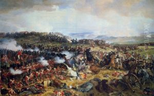 The British Squares Receiving the Charge of the French Cuirassiers by Henri Felix Emmanuel Philippoteaux