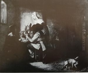 Soldiers and a landlady in a tavern by Pieter De Hooch