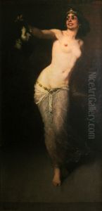 Salome holding the severed head of John the Baptist by Gyula Eder