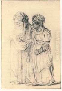Old Woman Being Supported by a Young Girl (Ruth and Naomi ?) Old Woman Being Supported by a Young Girl (Ruth and Naomi ?)