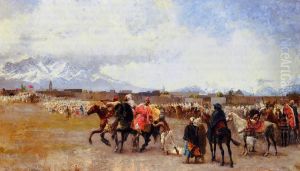 Powder Play City of Morocco outside the Walls. by Edwin Lord Weeks