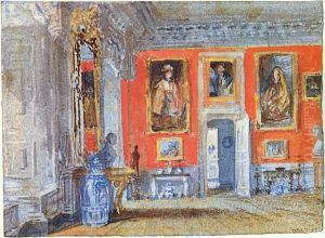 The Red Room in Petworth House, Sussex by J. M. W. Turner