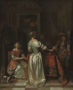 The Greeting by Pieter De Hooch