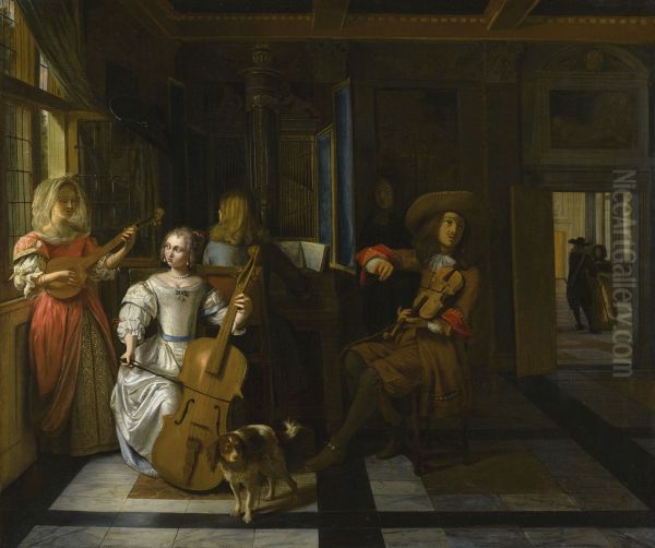 Musical company in an interior - view 1