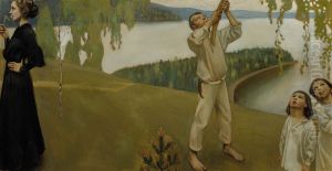 Spring, study for the Juselius Mausoleum frescos by Akseli Valdemar Gallen-Kallela