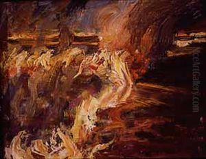 The Veldt Ablaze at Ukamba by Akseli Valdemar Gallen-Kallela