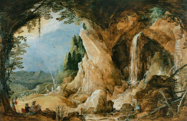 Landscape with a cave - view 1