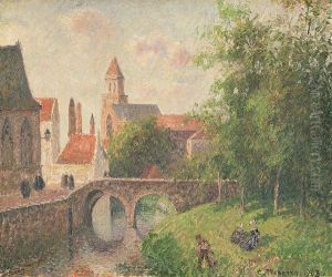 Le Pont de la Clef a Bruges, Belgique by Camille Pissarro