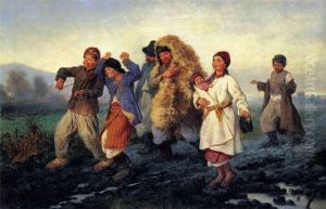 Return from the fair in rural Ukraine by Konstantin Trutovsky