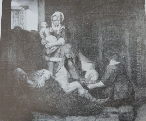 A Wounded Man being Treated in a Stable - view 1