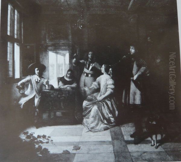 A Merry Company with a Trumpeter - view 1