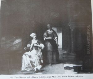 Two Women and a Man in Bed by Pieter De Hooch