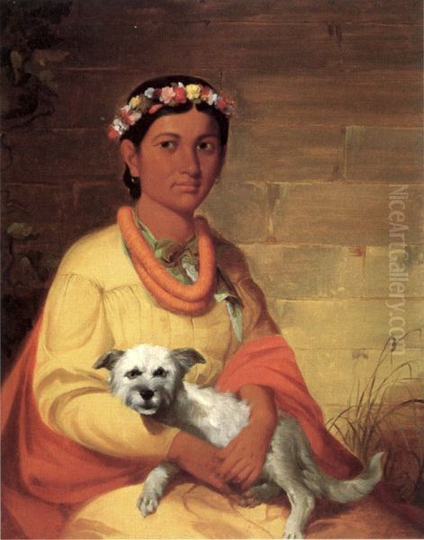 Hawaiian Girl with Dog - view 1
