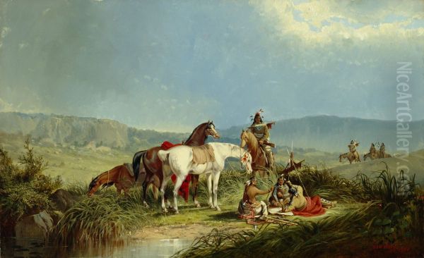 Indians Playing Cards - view 1