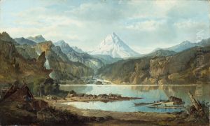 Mountain Landscape with Indians by John Mix Stanley