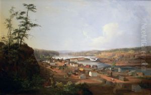 Oregon City on the Willamette River by John Mix Stanley