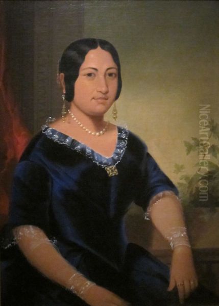 Portrait of Princess Manaiula Tehuiarii, granddaughter of King Pomare I of Tahiti, Wife of High Chief William Kealaloa Kahanui Sumner - view 1