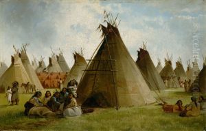 Prairie Indian Encampment by John Mix Stanley