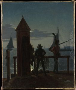 View from the Citadel Ramparts in Copenhagen by Moonlight